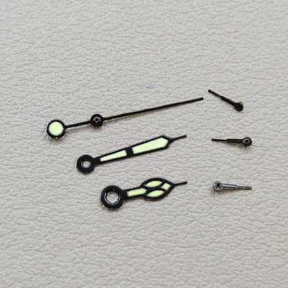 Modified Black Trim Green Lume Watch Hands for Miyota OS10 0S10 Movement