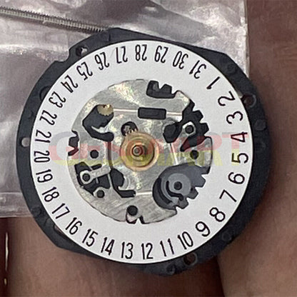 Hattori Epson TMI VX19 Quartz watch movement with date at 6, Japan made for precise timekeeping
