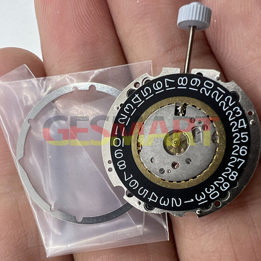 Ronda 705 quartz watch movement with date at 3, Swiss parts, black date wheel for precise timekeeping