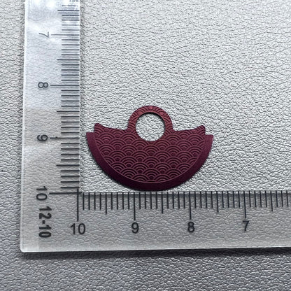 2 PIECES Red Wave Metal Rotor Oscillating Weight Overlay for NH35 NH36 Movement