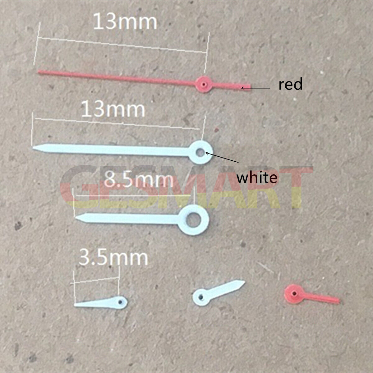 White pointed 13mm red second hand for Miyota OS10 OS20 OS60 OS80 watches by White Pointed, precise timekeeping accessory.