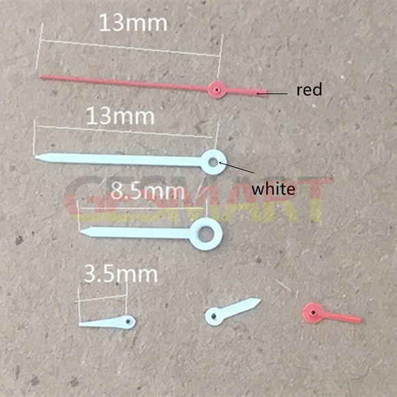 White Pointed 13mm Red Second Hand Watch Hands for Miyota OS10 OS20 OS60 OS80