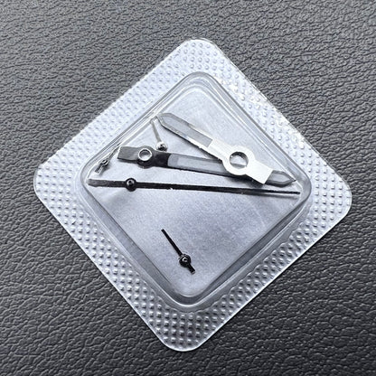 Silver trim watch hands with luminous tips, compatible with ETA Dandong 7750 movement, brand M005.0/M005.1.