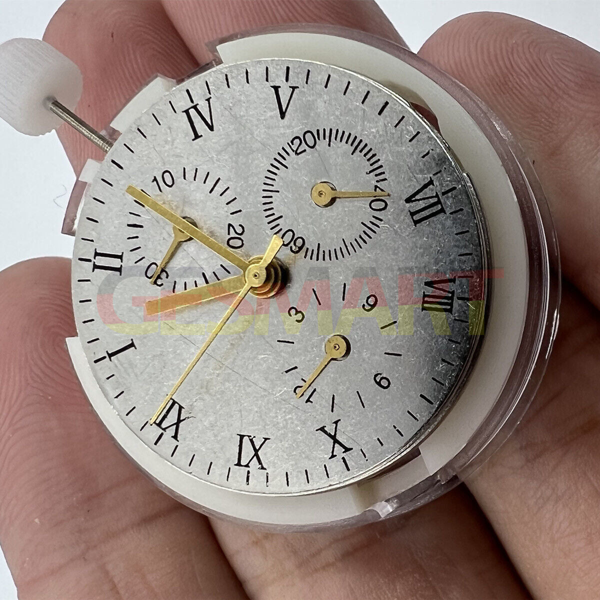 Close-up of China Made 7753 Mechanical 1:1 Movement Clone for Daytona watch accessory, precision engineering.