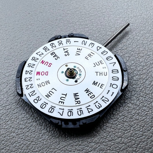 Japan Epson VX33 Quartz Movement 3 Hands English Disk Day Date