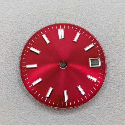 Green Lume Dark Red 29mm No Logo Watch Dial For NH34 NH35 NH36 Movement