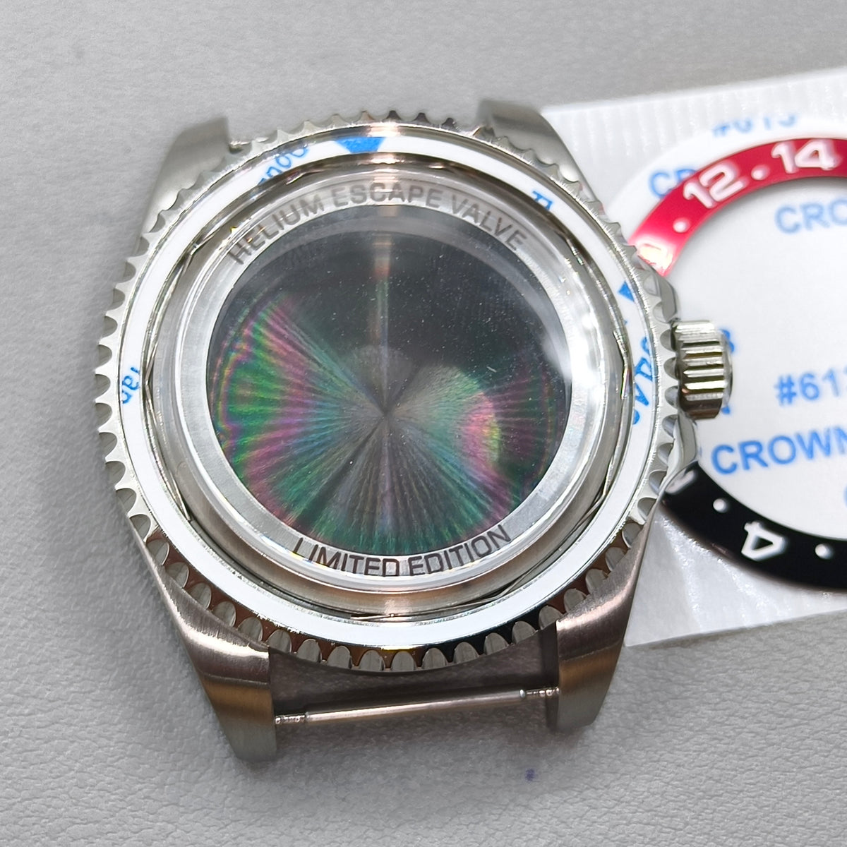 44mm Watch Case for Deep SEA for NH34 NH35 NH36 Black Red Bezel Solid Back