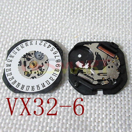 Hattori Epson VX32E quartz watch movement with stem, precision Japan-made mechanism for timekeeping.