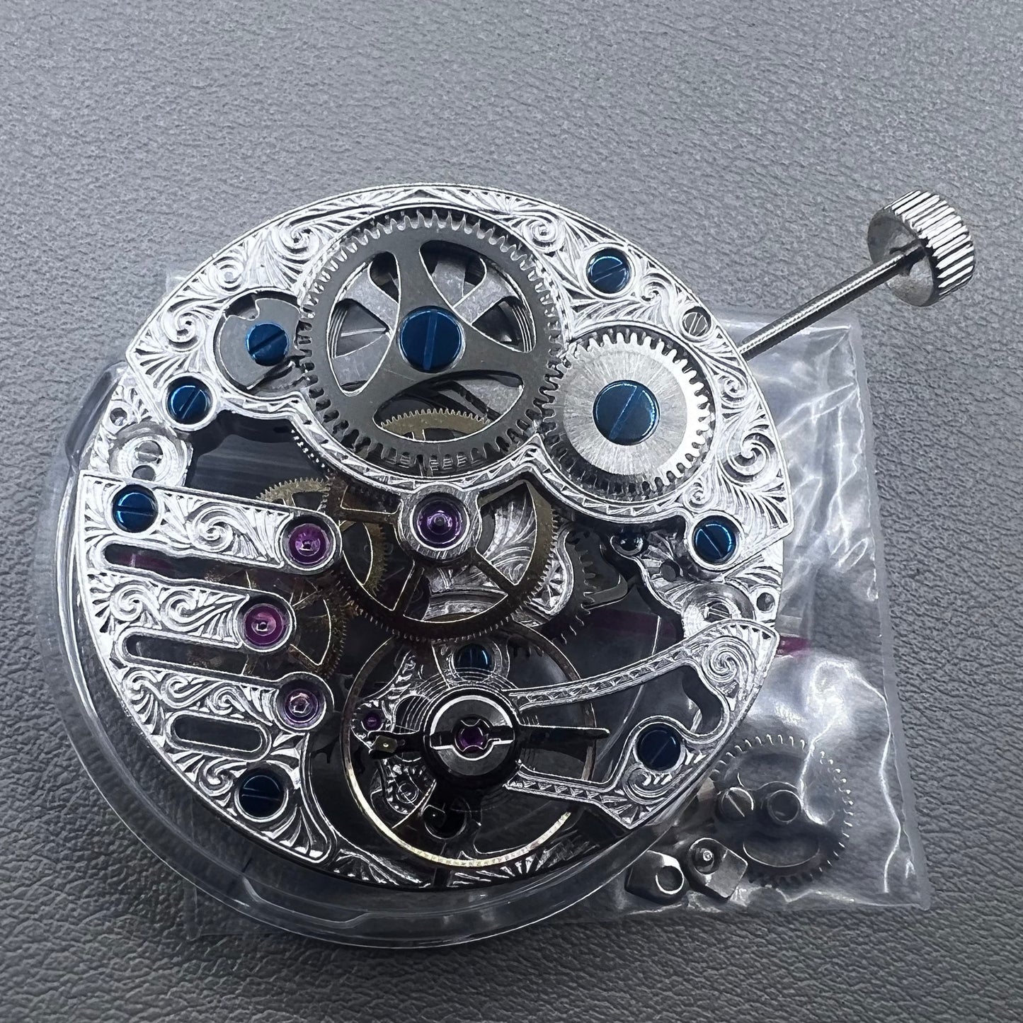 Seagull ST3600 silver hollow mechanical watch movement, ETA 6497 replacement for repairs