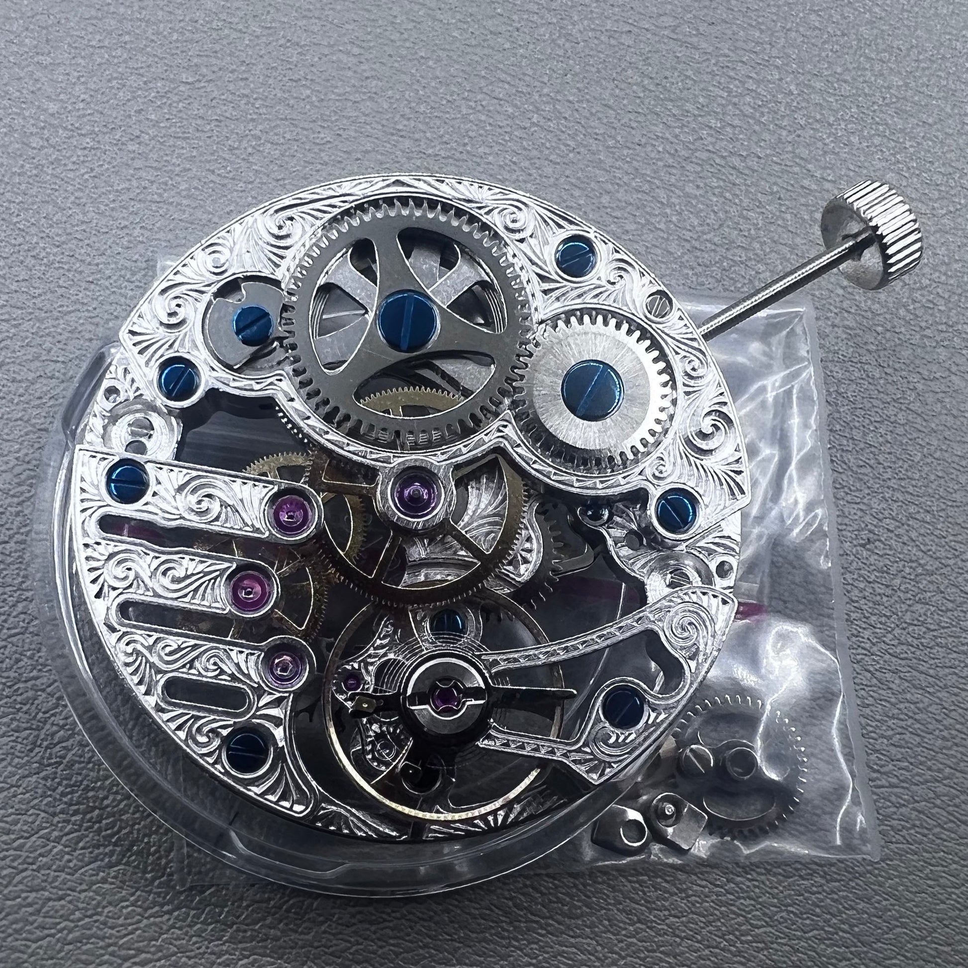 Seagull ST3600 silver hollow mechanical watch movement, ETA 6497 replacement for repairs