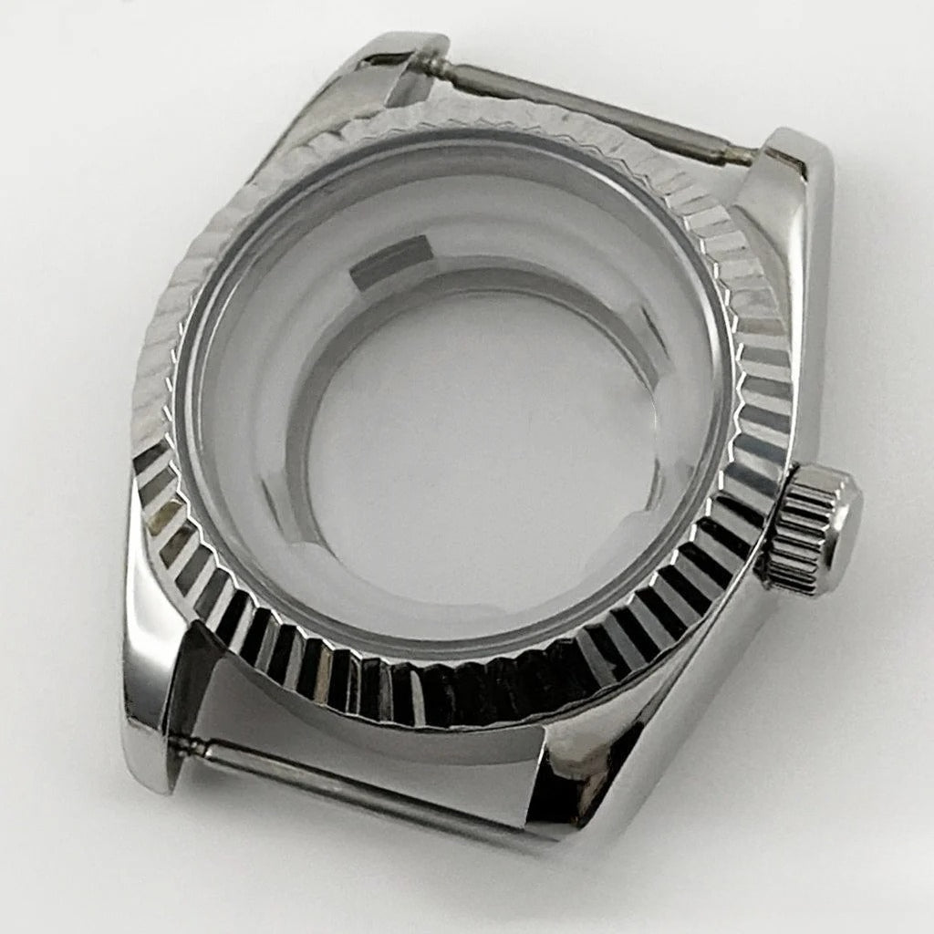 31MM Ladies Round Polished Fluted Bezel Sapphire Crystal Watch Case for NH05/06