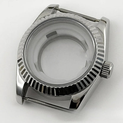 31MM Ladies Round Polished Fluted Bezel Sapphire Crystal Watch Case for NH05/06