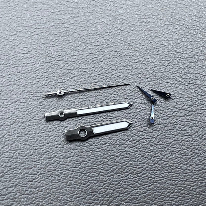 13.5mm Green Lume Black Trim Watch Hands for Miyota JS15 Quartz Movement