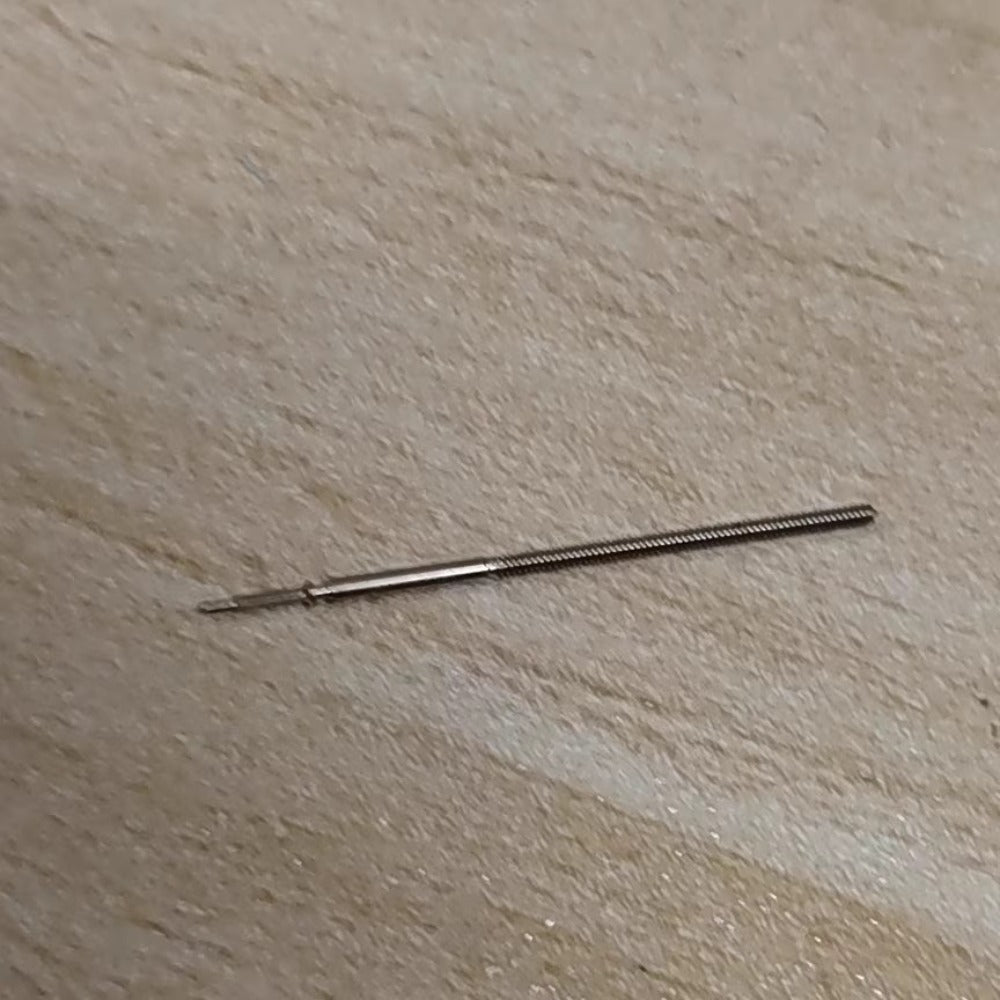 Set of 5 lengthened shaft watch winding stems compatible with Ronda 775 and 715 movements for precision repairs.