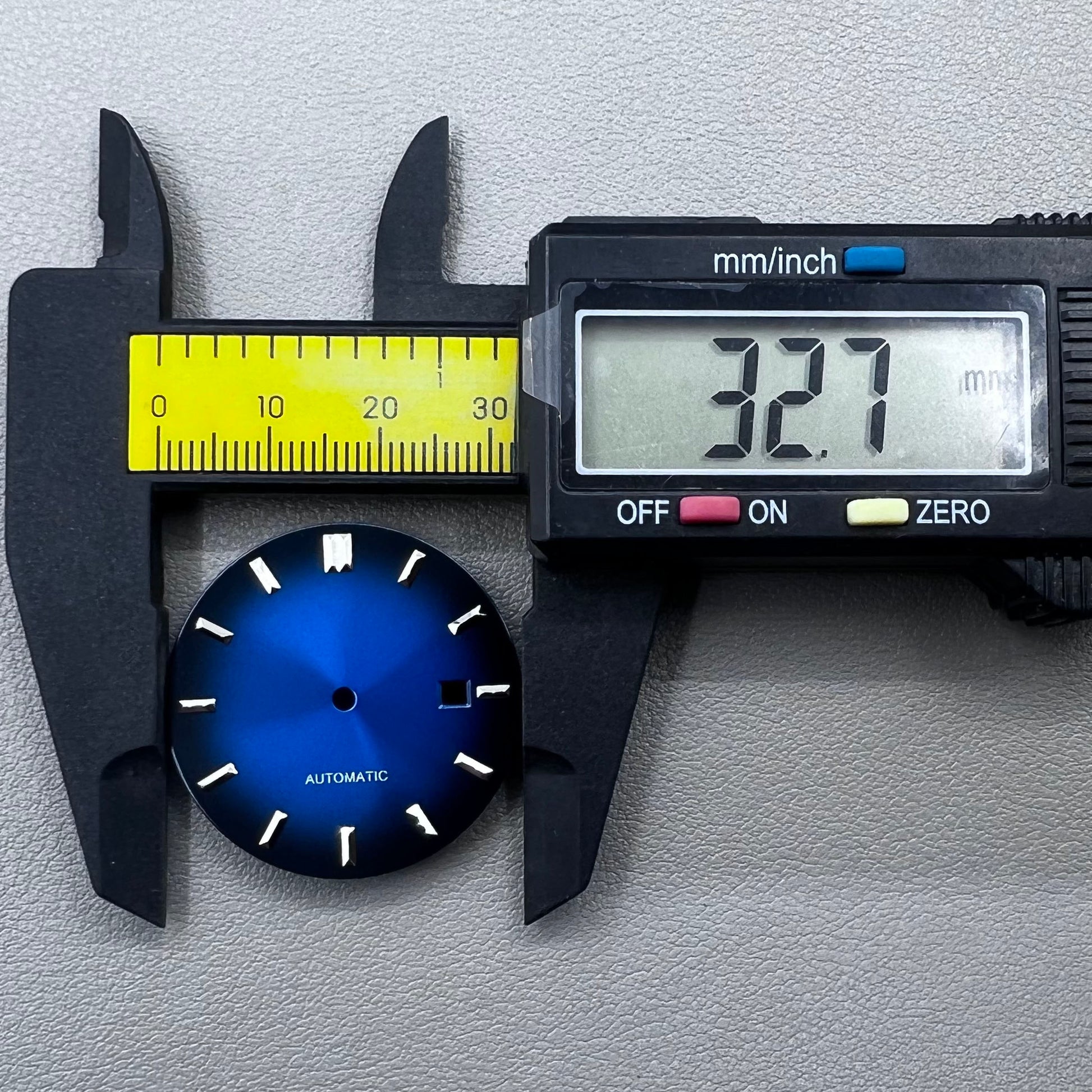32.8mm blue luminous watch dial for 2813 Miyota 8200 8215 movement, ideal for precise timepieces.