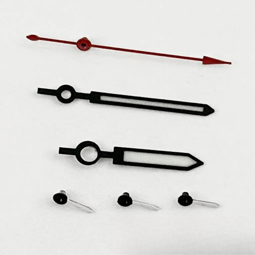 Red Second Hand Black White Watch Hands with BGW9 Luminous for VK63 VK64 6 Hands