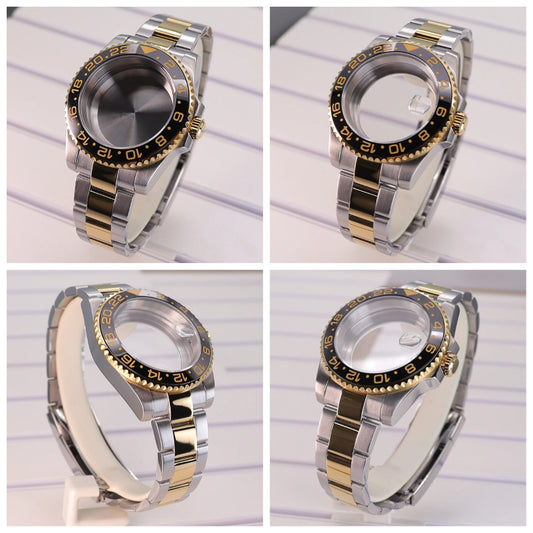 Silver/Gold 40mm Steel Watch Case For Nh35 Nh34 NH36/38 Eta 2824 Miyota 8215 GMT