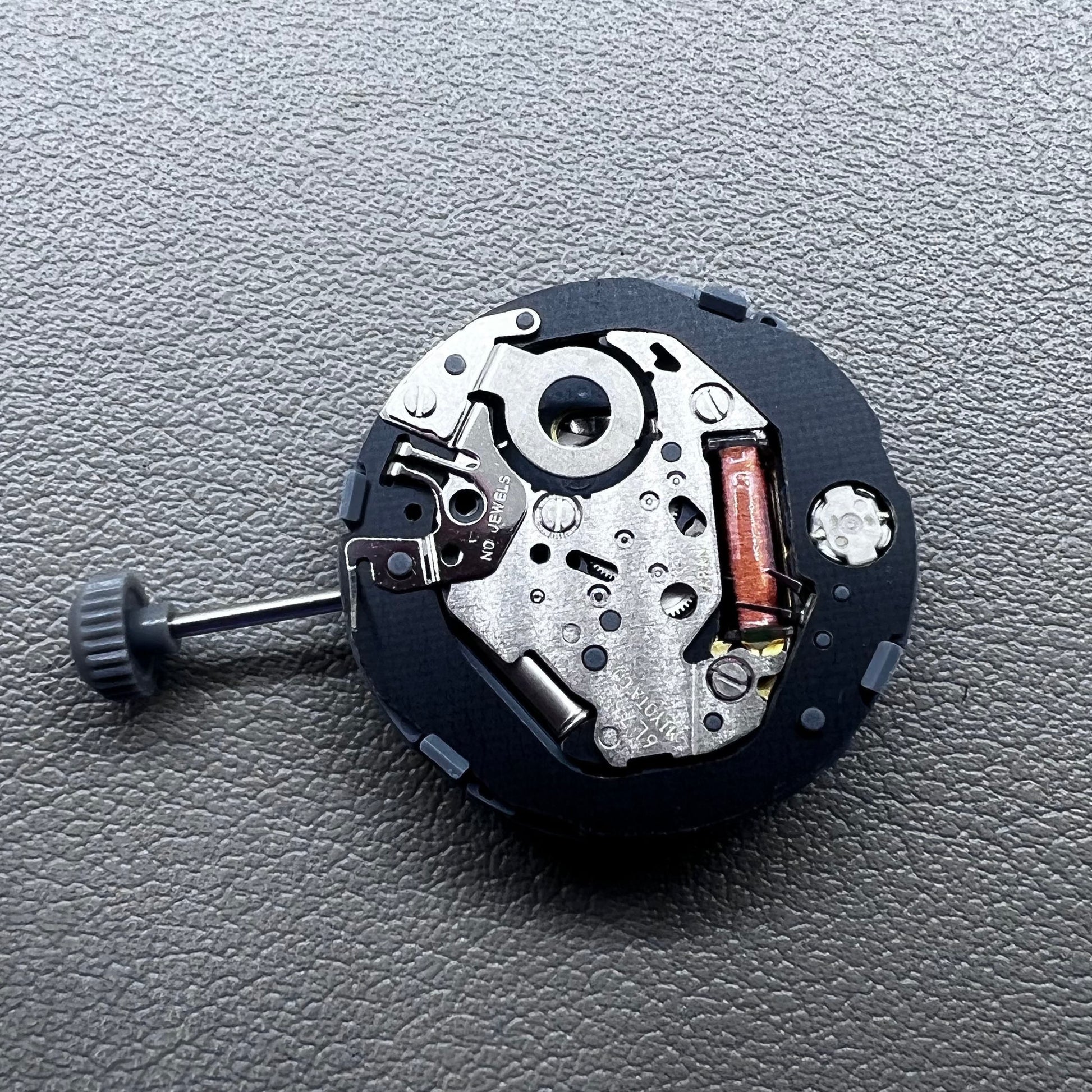 Japan Miyota 6L76 quartz movement with black dial, precise timekeeping for watch accessories.