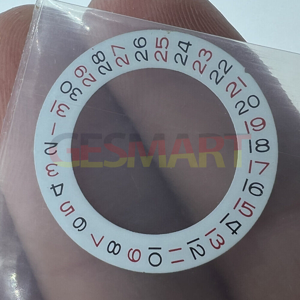 Red Odd Date Wheel overlay for ETA2824 2836 Miyota 8215/8200 watch movements, date at 3 o'clock.