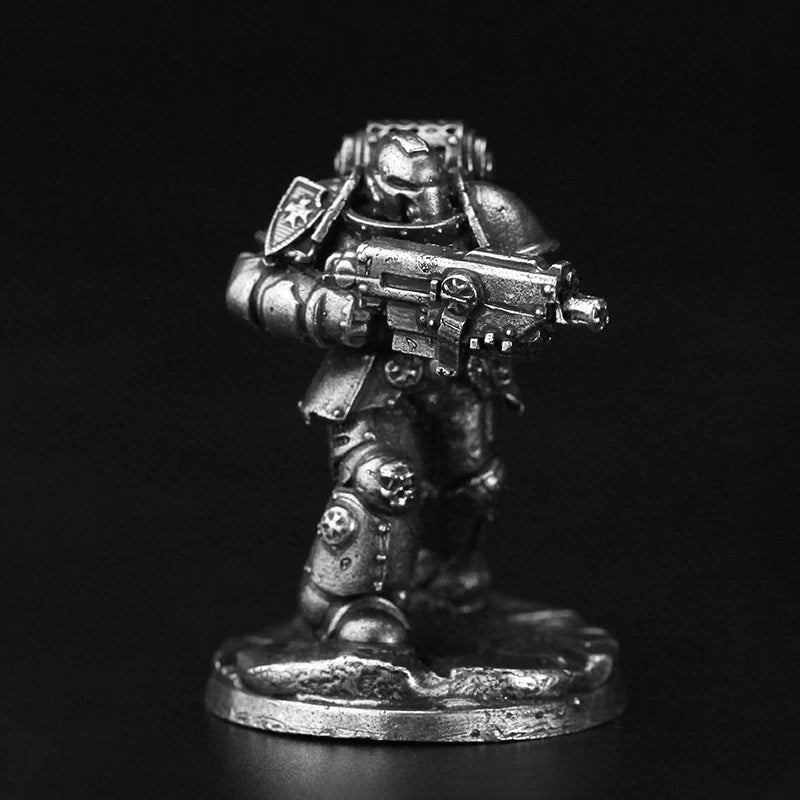 Power Armor Irregular Base Copper Figurine White Bronze Sci-Fi Wargame 330-9