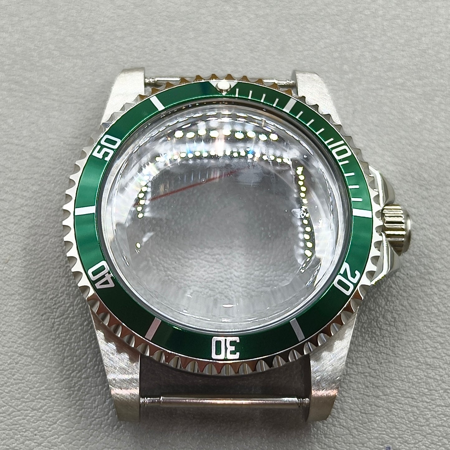 38mm Green Bezel Diving Watch Case Sapphire For NH34/35/36/38 NH70 For Retro SUB