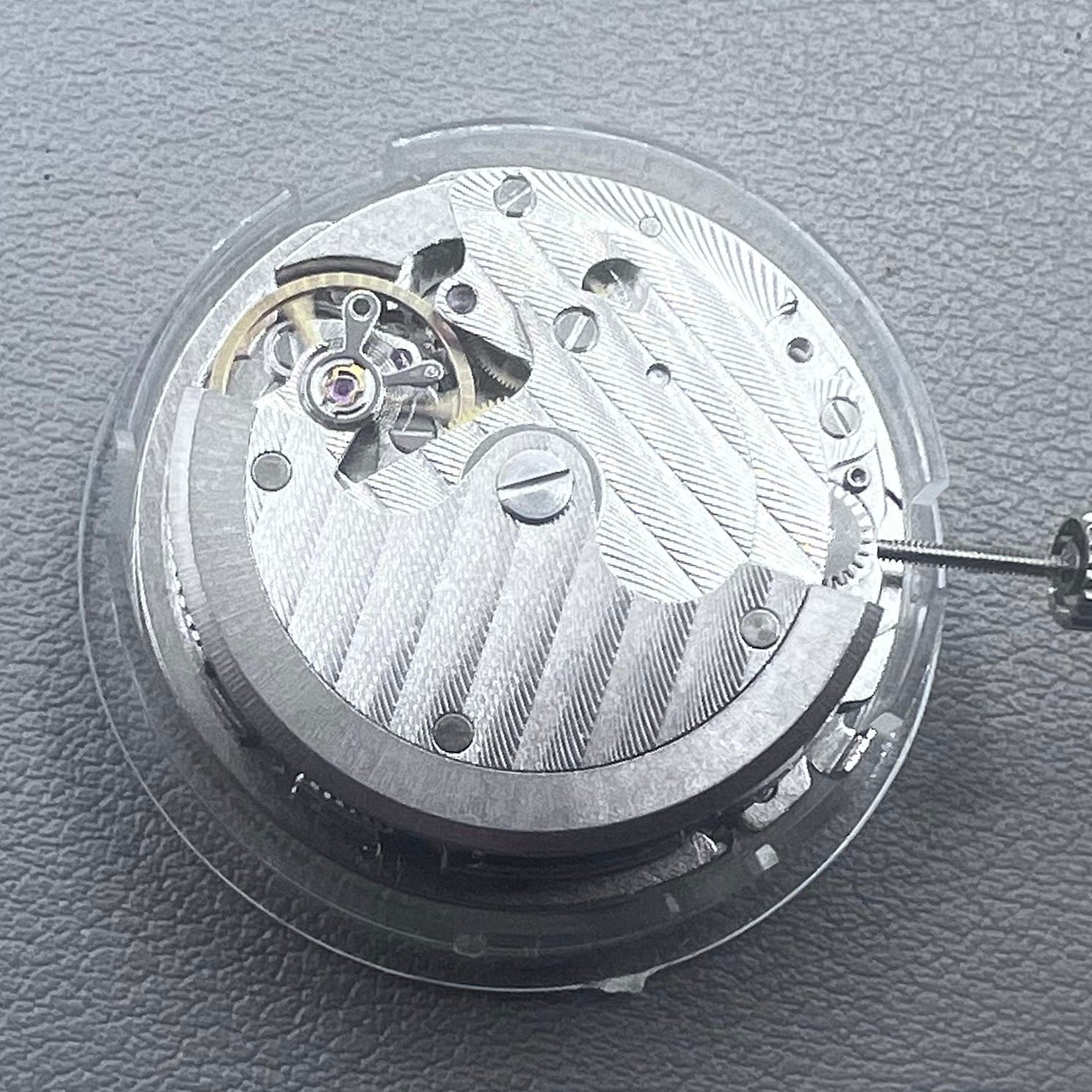 Tianjin T17 ST17 ultra-thin watch movement showcasing intricate automatic mechanical design.