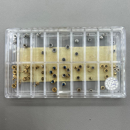 63 teiliges Sortiment Set Uhrenkrone Edelstahl Gold Silber DIA 0 8 mm