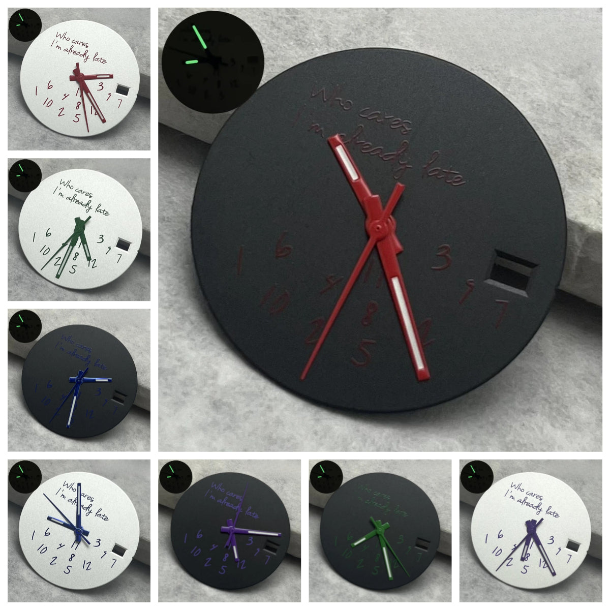 Modified 28.5mm DIY Watch Dial Fits NH35/NH36/4R/7S Who Cares Lt's Already Late