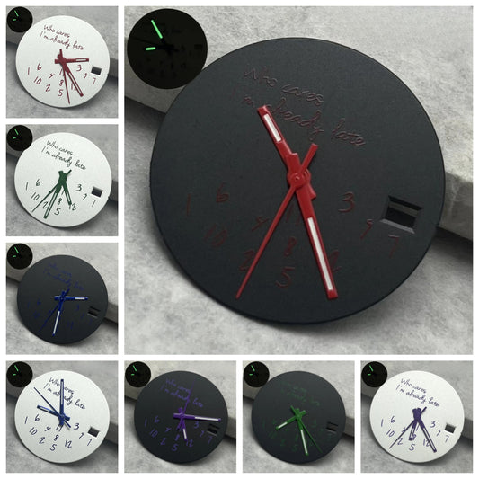 Modified 28.5mm DIY Watch Dial Fits NH35/NH36/4R/7S Who Cares Lt's Already Late