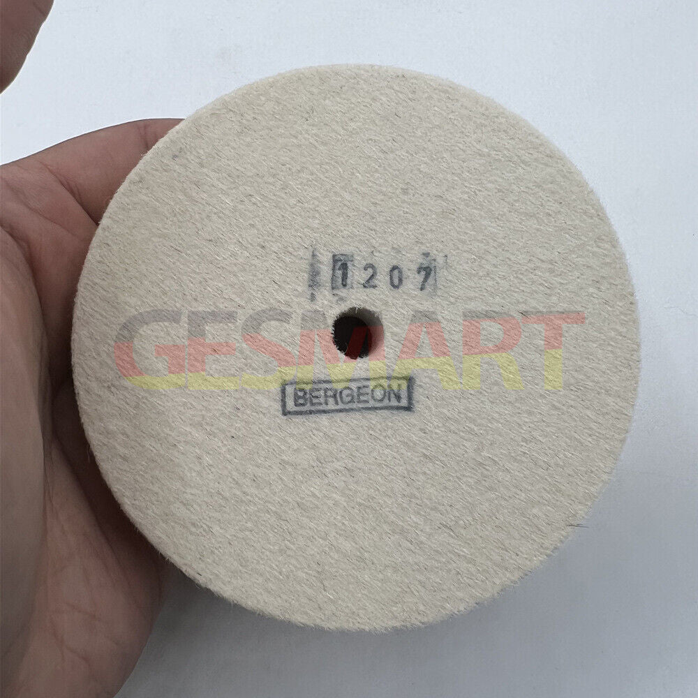 Bergeon 1207 white felt polishing wheels for watch accessories, Swiss made for precision finishing.