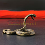 Solid Copper Little Cobra Trinket Hand Carved Bronze Model Figurines