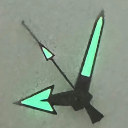 Silver-trimmed Monster C3 Super Green luminous watch hands, compatible with NH35 NH36 NH38 NH70 NH72 movements.