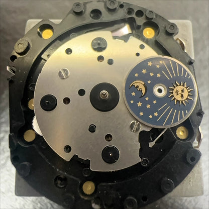 Original Japan Made VD59 quartz watch movement with multifunctional small second dials at 6, 9, and 12 o'clock positions.