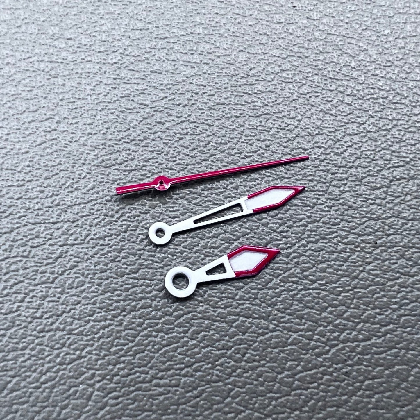 2 Sets White+Red Trim Green Lume Watch Hands for Ronda 515 Movement