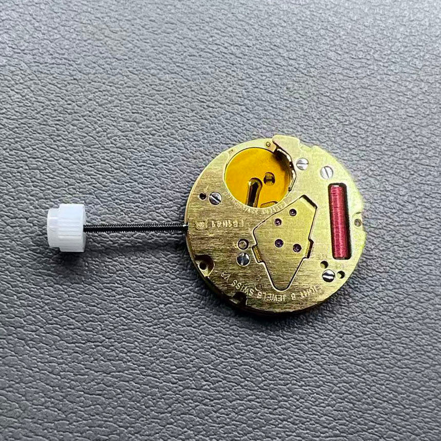 Swiss ETA E61.041 quartz watch movement by ETA with date indicator at 3 o'clock, precise timekeeping replacement.