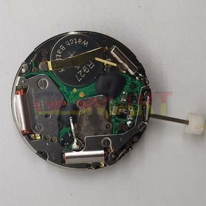 Swiss Made ISA8176A quartz watch movement with black dial, ideal for accurate timekeeping and watch repair.