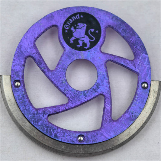 Purple titanium rotor with natural ice crystal veins for NH35 NH36 movements, enhancing watch performance.
