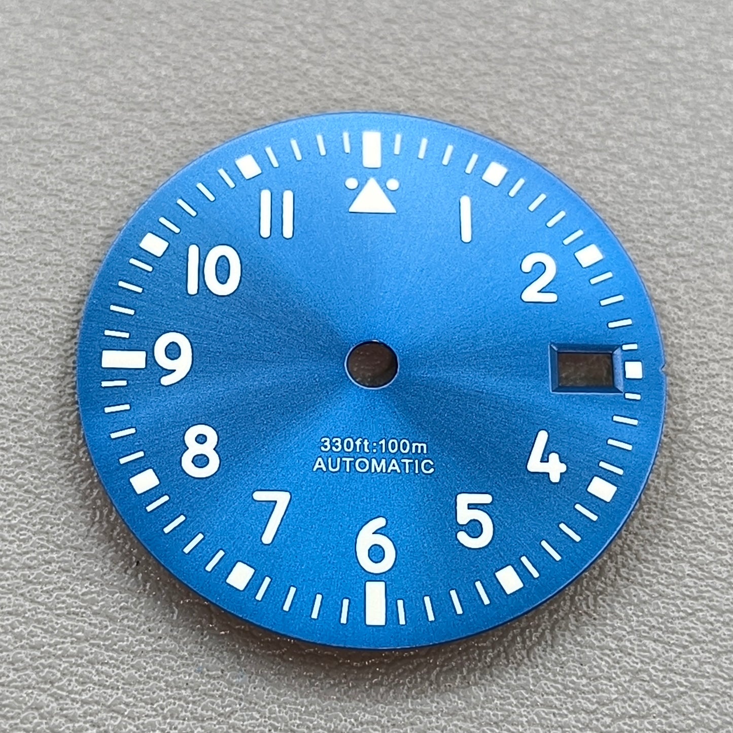 29mm Blue Watch Dial For NH35 NH36 Movement Green Lume No Logo Automatic