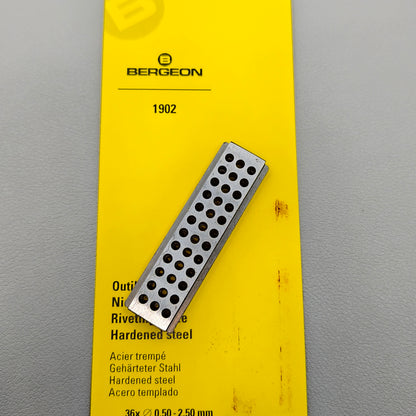 Swiss Bergeon 1902 Rivetting Stake In Steel With 36 Holes