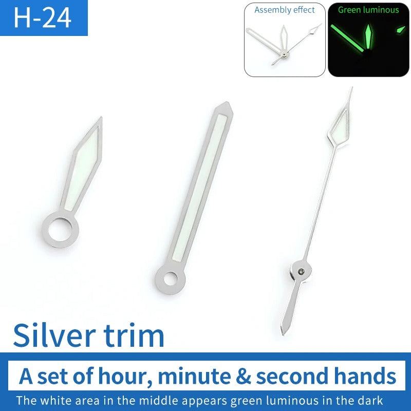 Silver Trim Vintage With Lume Watch Hands Fit For Skx007/009 NH35 7009 6309