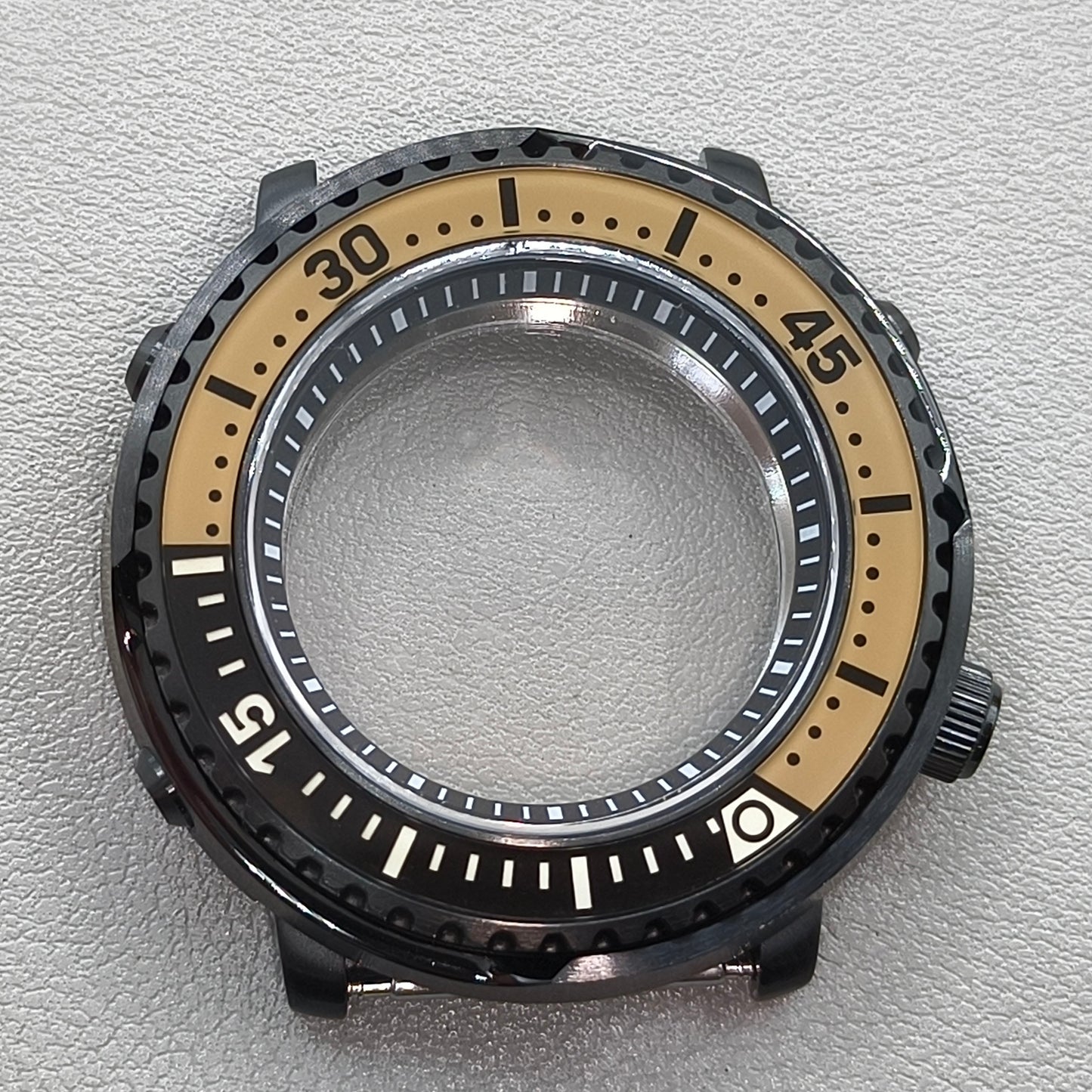 43mm Watch Case Sapphire Fit NH35/36/38 4R36 For Mod Mini Tuna Canned C3 Bezel