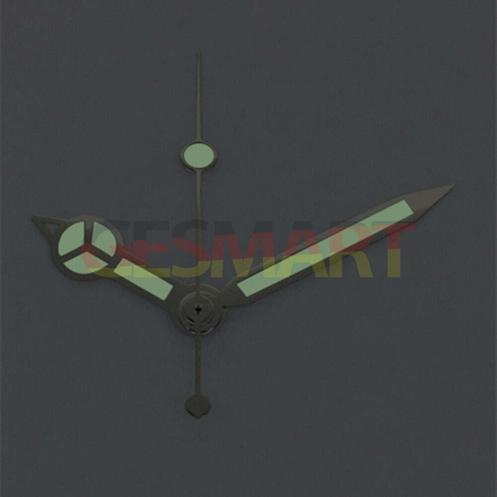 Classic Black Trim Green Luminous Watch Hands for Asian 8215/2813/8205 movement, ideal for clear time reading.