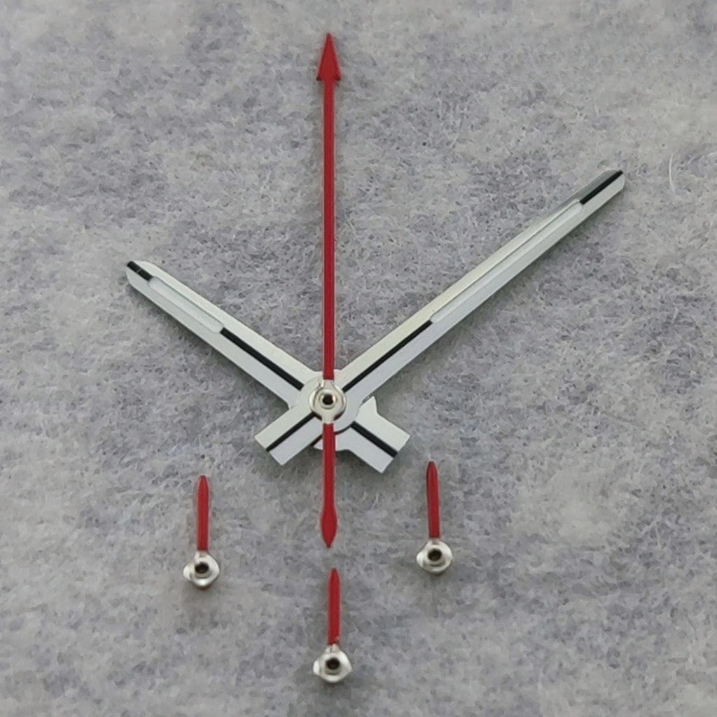 Silver Red 6 Pins Watch Hands Green Luminous For VK63 VK64 Quartz Movement