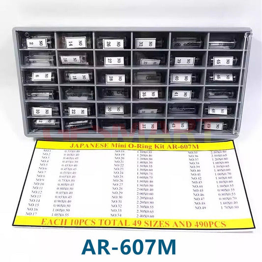 Japan Glass Crystal waterproof mini O-ring kit by AR-607M for watch crown seal replacement.