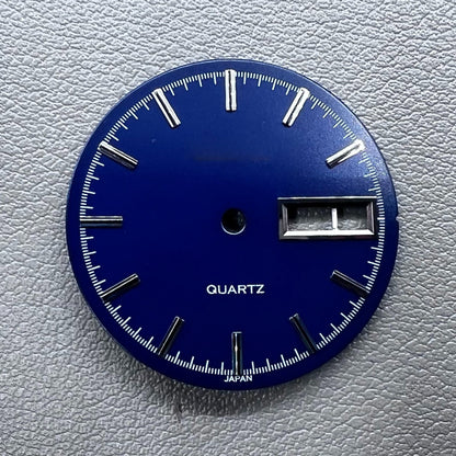 No Lume Blue 28.5mm Datejust dial, silver nails, fits 2305 movement watches.