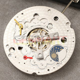 China Made Dandong Silver Hollow Star Moon Phase Automatic Mechanical Movement