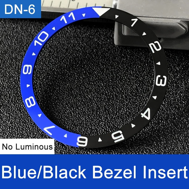 White Font 38mm No Lume Flat Ceramic Watch Bezel For Skx009 Skx007 Skx011