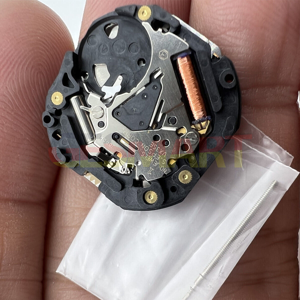 Hattori Epson TMI VX3S quartz watch movement made in Japan, precise timekeeping for watch repair.