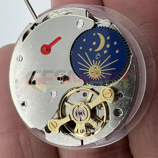 China Made 7120 watch accessory featuring automatic mechanical movement with balance wheel and moon phase at 6 o'clock.