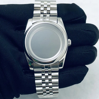 36/40mm Steel Watch Case Sapphire For NH34 NH35 NH36 ETA2824 PT5000 S Crown